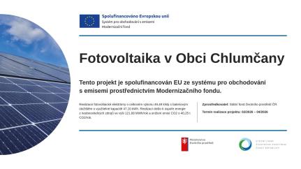 Fotovoltaika v obci Chlumčany
